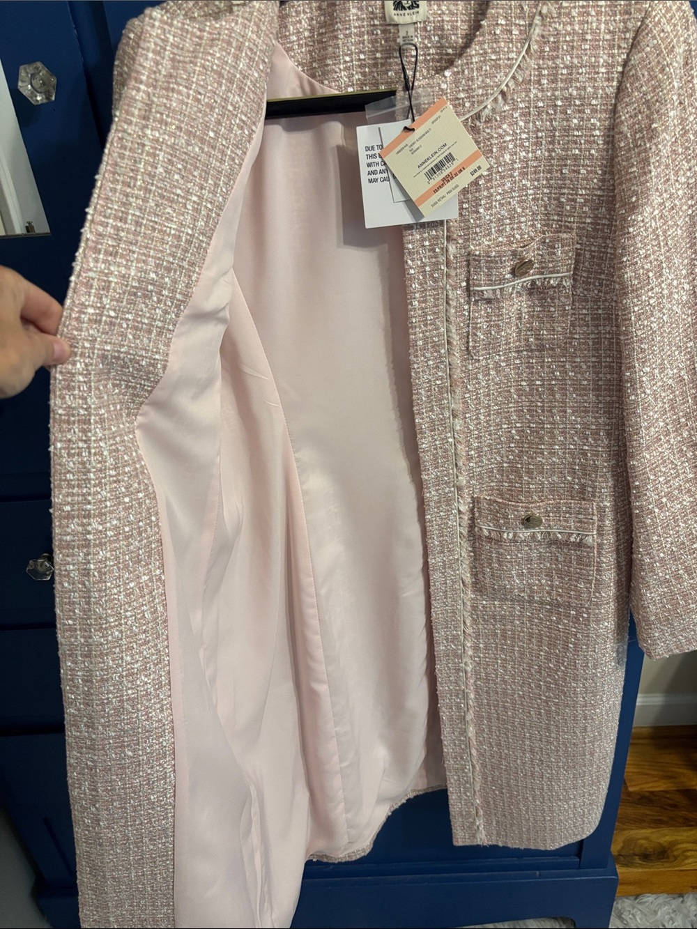 Anne Klein Pink Tweed Topper - Classic Elegance - Picture 3 of 8